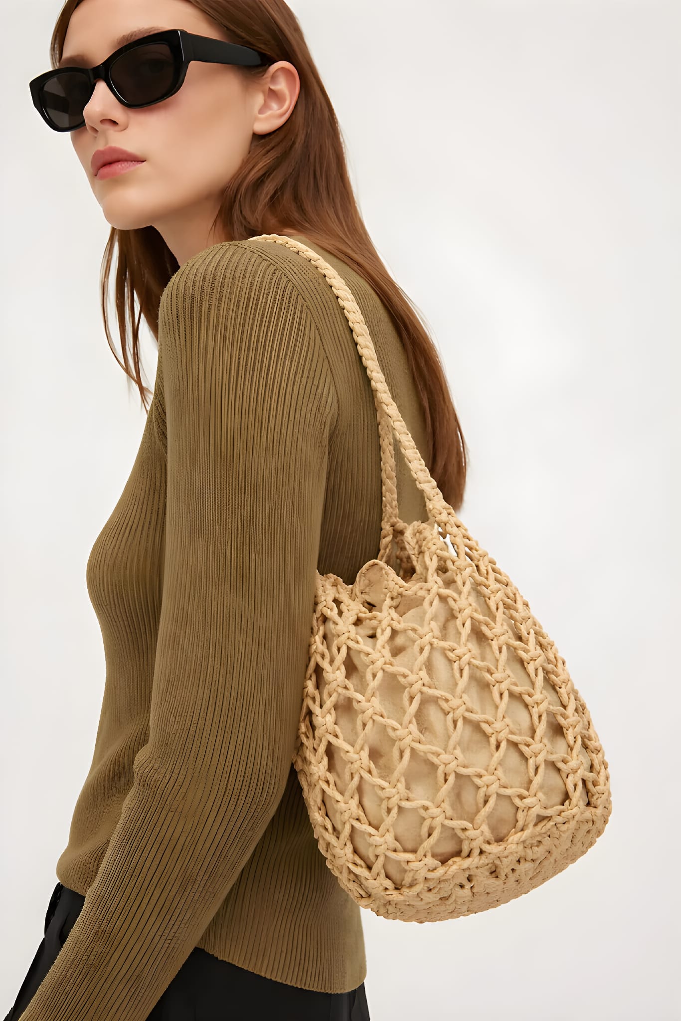 Handwoven Nautical Stylish Cotton Open Mesh bag