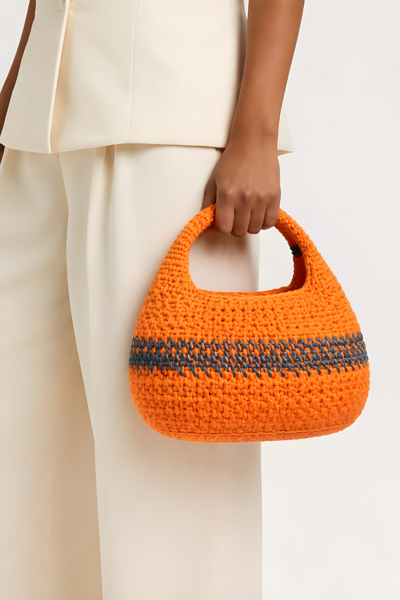 Handwoven Raffia Hobo Handbag
